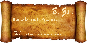Bogdányi Zsanna névjegykártya